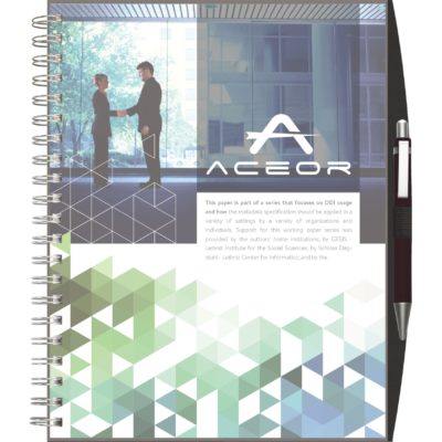 ClearView™ Journal - Large NoteBook w/PenPort & Pen (8.5"x11")-1
