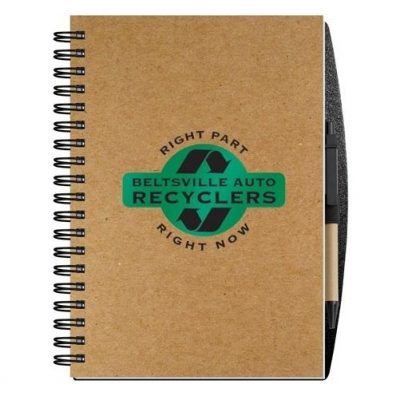 Recycled Journals w/Pen Safe Back Cover (7" x 10")