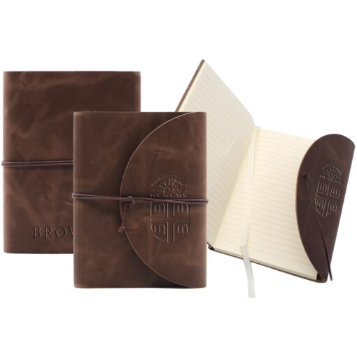 Leather Perfect Flap Book-Bound Journal - 4.75" X 6.75"