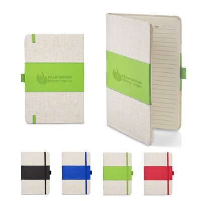 Soft Cover PU & Heathered Fabric Journal (5"x7")-1