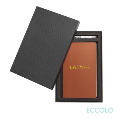 Eccolo® 4 x Single Meeting Journal/Kurt Pen/Stylus Gift Set - (M) 6"x8" Tan-1