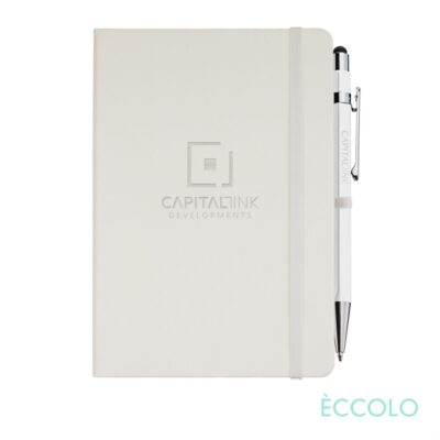 Eccolo® Cool Journal/Atlas Pen/Stylus Pen - (M) White