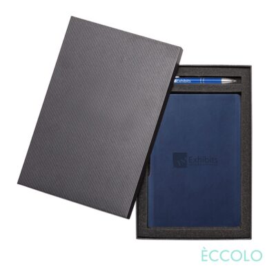 Eccolo® Groove Journal/Clicker Pen Gift Set - (M) Navy Blue-1