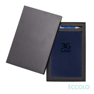 Eccolo® Solo Journal/Clicker Pen Gift Set - (M) Navy Blue-1