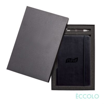 Eccolo® Tempo Journal/Clicker Pen Gift Set - (M) Black-1