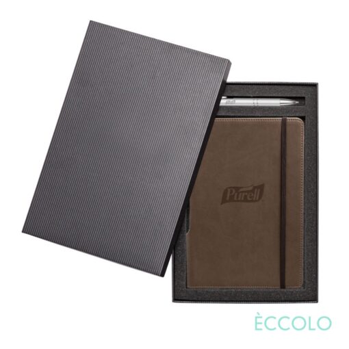 Eccolo® Tempo Journal/Clicker Pen Gift Set - (M) Brown-1
