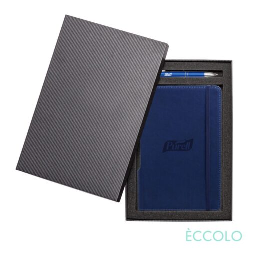Eccolo® Tempo Journal/Clicker Pen Gift Set - (M) Navy Blue-1