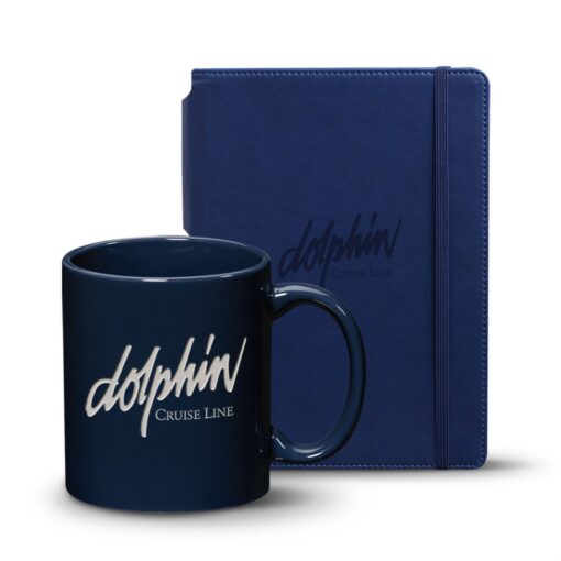 Eccolo® Tempo Journal/Malibu Mug Set - Navy Blue-1
