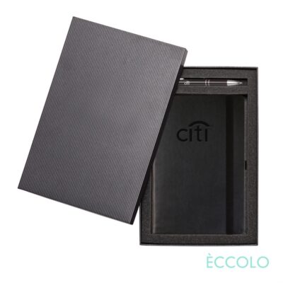 Eccolo® Twist Journal/Clicker Pen Gift Set - (M) Black-1