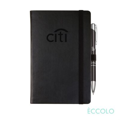 Eccolo® Twist Journal/Clicker Pen - (M) Black-1