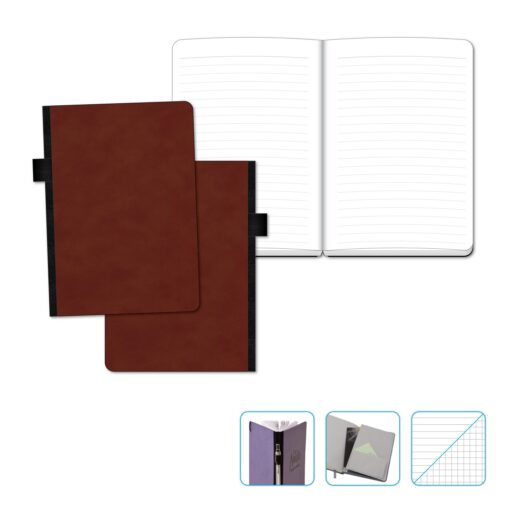 Contempo Bookbound Leather Cover Journal 5" x 7" with Matching Flat Elastic Closure-6