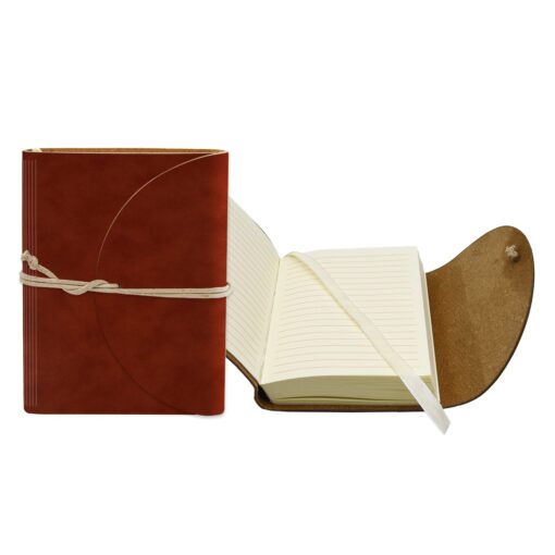 Leather Perfect Flap Book-Bound Journal - 3"x4"-4