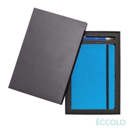 Eccolo® Calypso Journal/Clicker Pen Gift Set - (M) Teal Blue-2
