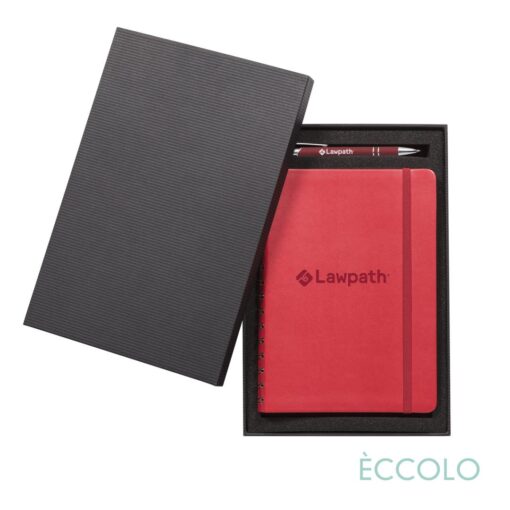 Eccolo® Kabuki Sprial Journal/Kurt Pen/Stylus Gift Set - (M) 6"x8" Red-1