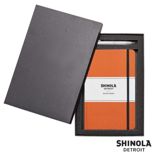 Shinola® HardCover Journal/Clicker Pen - (M) Orange-2