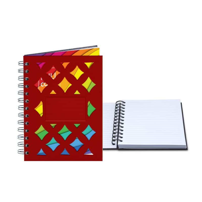 Custom 5" x 7" Venetian Diamond Leather Spiral Journal - 1