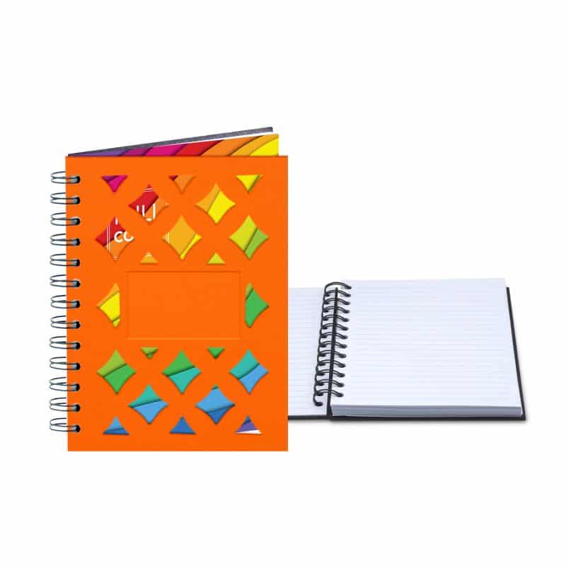 Custom 5" x 7" Venetian Diamond Leather Spiral Journal - 2