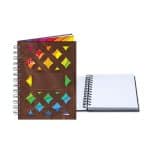 Custom 5" x 7" Venetian Diamond Leather Spiral Journal - 3