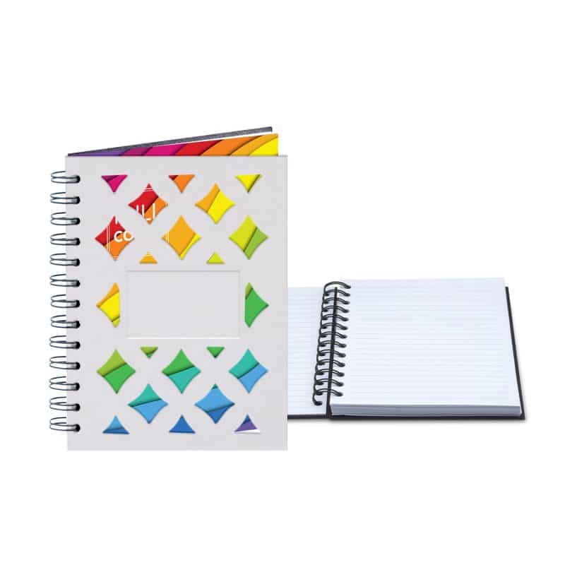 Custom 5" x 7" Venetian Diamond Leather Spiral Journal - 5