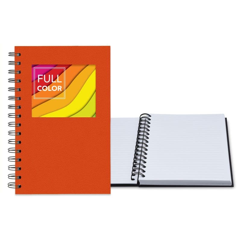 Custom 5.25" x 8.25" Senzabrite Window Spiral Journal - 5