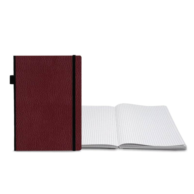 Custom Contempo Bookbound Leather Cover Journal with Matching Color Flat Elastic Closure - 3