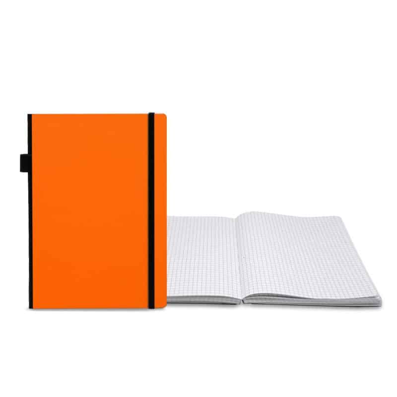 Custom Contempo Bookbound Leather Cover Journal with Matching Color Flat Elastic Closure - 8