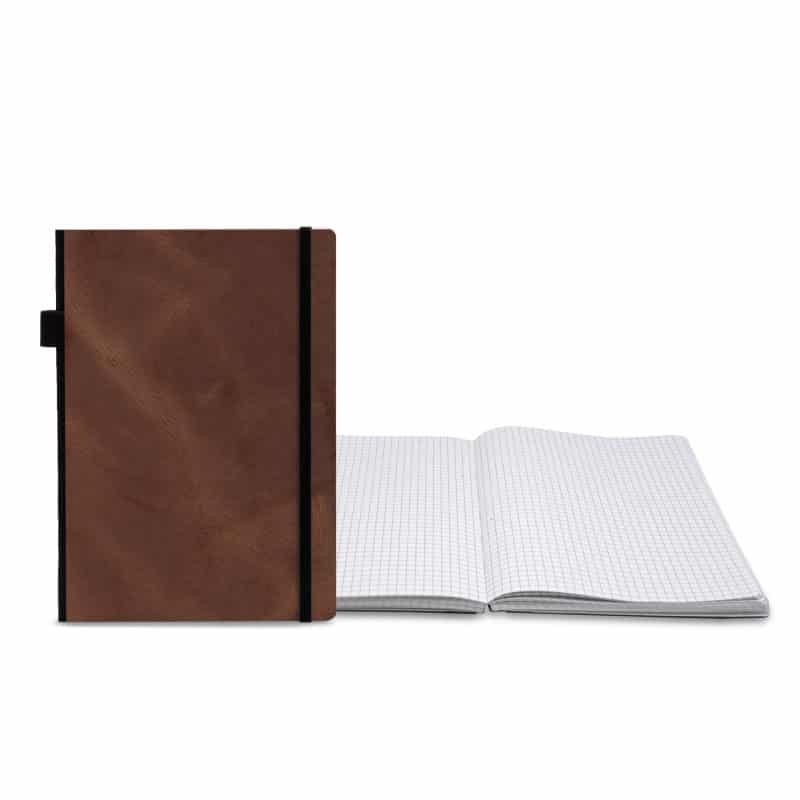 Custom Contempo Bookbound Leather Cover Journal with Matching Color Flat Elastic Closure - 9