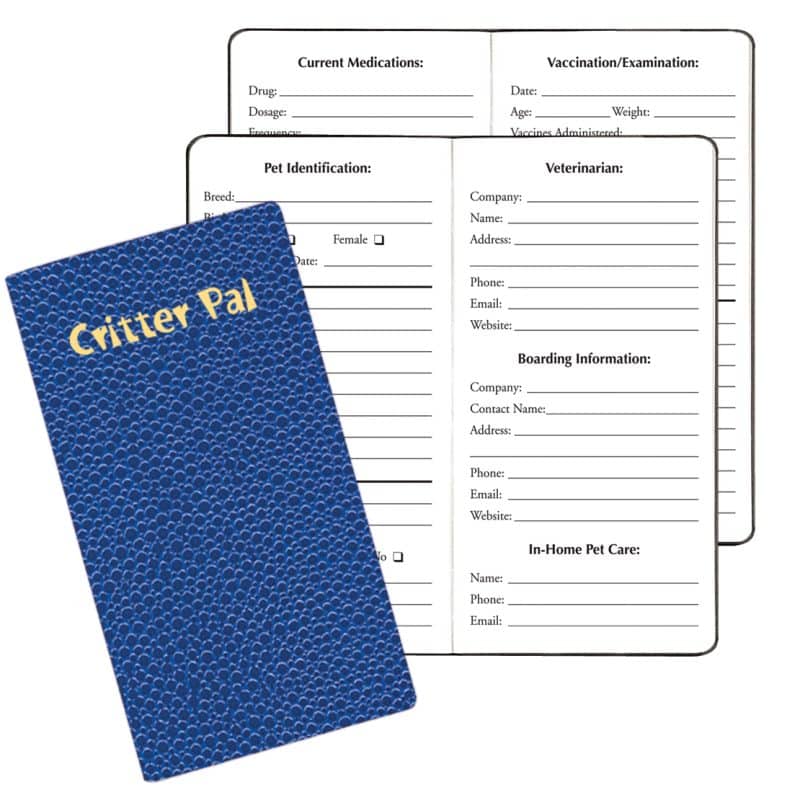 Custom Critter Pal-Pet Information Journal/ Cobblestone Covers - 1
