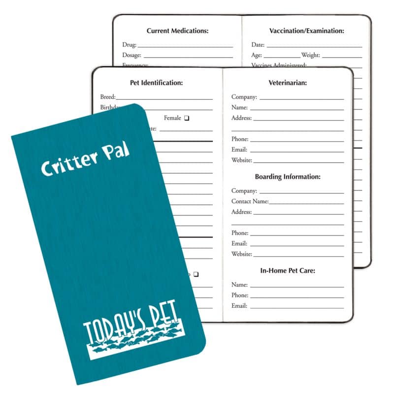 Custom Critter Pal-Pet Information Journal/ Shimmer Covers