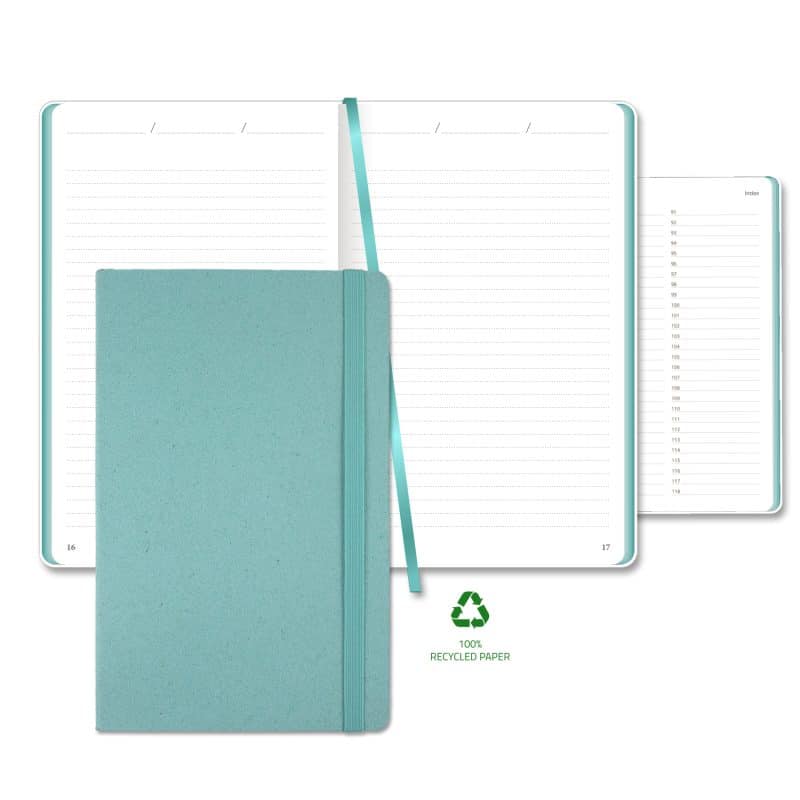 Custom Castelli Carapace Medio Lined Recycled White Page Journal - 8