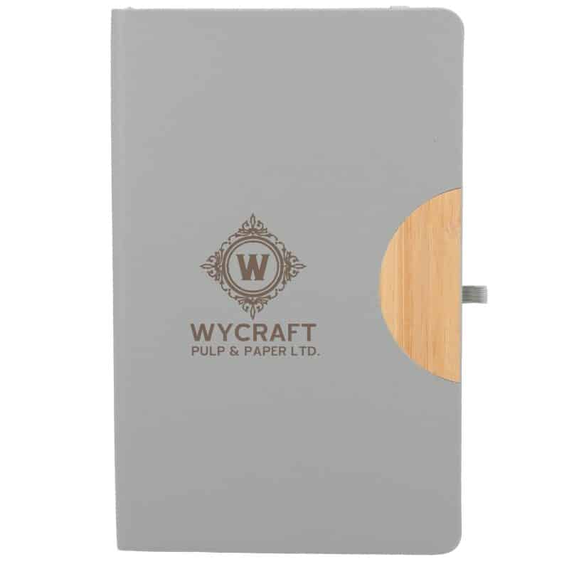 Custom 5.5'' x 8.5'' Kaya Recycled PU and Bamboo Journal - 9