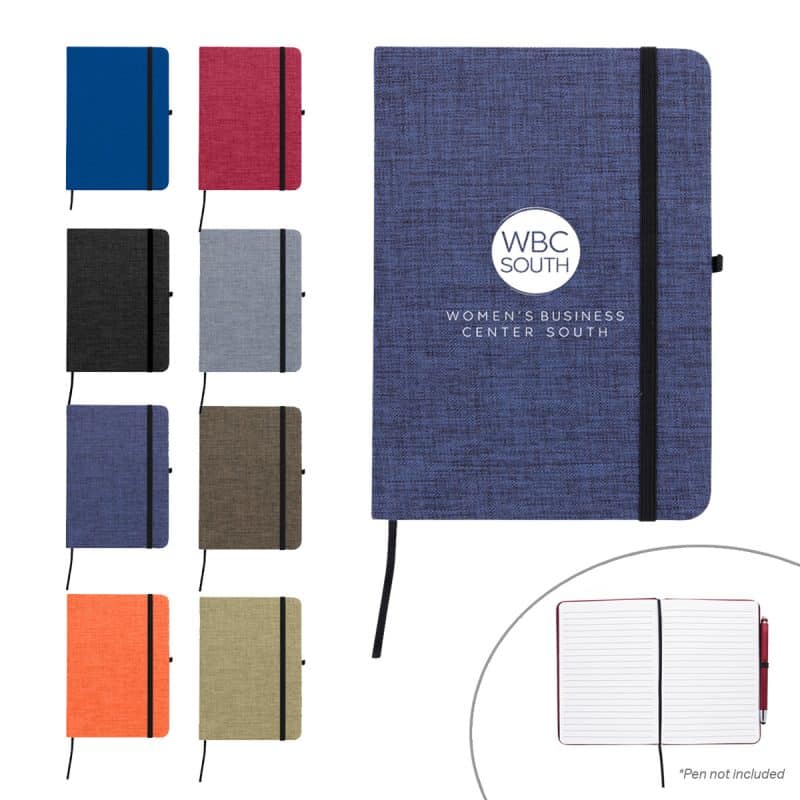 Custom RPET Heathered Journal w/Pen Loop