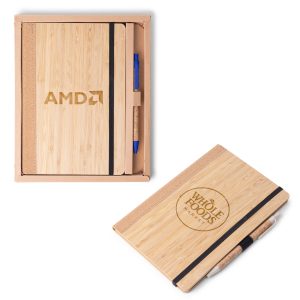 Custom Bamboo & Cork Journal Set