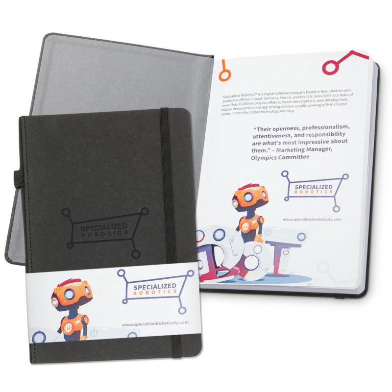 Custom Eccolo® Memphis Journal w/Elastic Pen Loop - (M) - 7