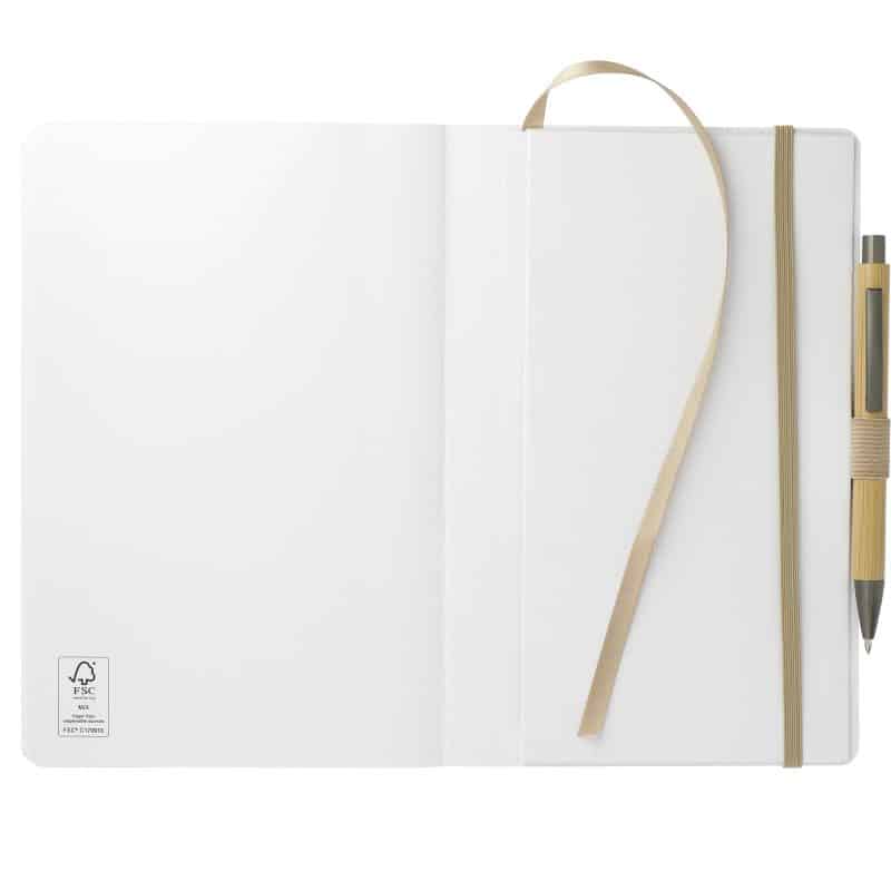 Custom 5.5'' x 8.5'' FSC® Mix Stone Bound Journal Set - 4