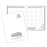 Custom Academic Saddle Stitched Monthly Desk Planner w/ White Economy Cover