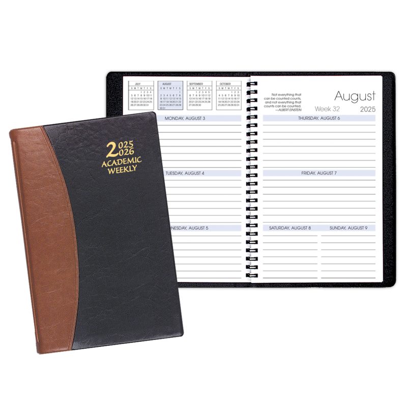 Custom Academic Weekly Planner w/ Carriage Vinyl Cover - 1