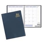 Custom Academic Wire Bound Monthly Desk Planner w/ Continental Vinyl Cover - 1