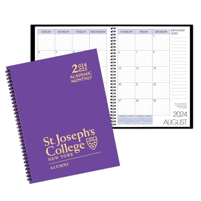 Custom Academic Wire Bound Monthly Desk Planner w/ Technocolor Cover