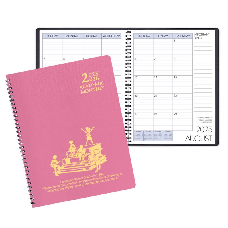 Custom Academic Wire Bound Monthly Desk Planner w/ Twilight Cover