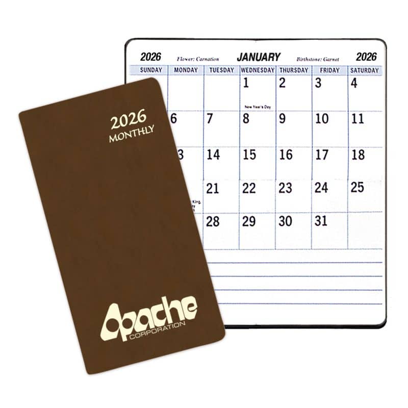 Custom Large Print Monthly Pocket Planner w/ Canyon Cover (3-1/2"x6-1/2")