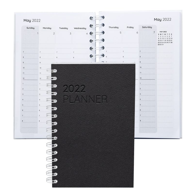 Custom Leather Spiral Weekly Planner 5.25" x 8.25" - 3