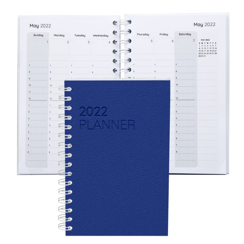Custom Leather Spiral Weekly Planner 5.25" x 8.25" - 4
