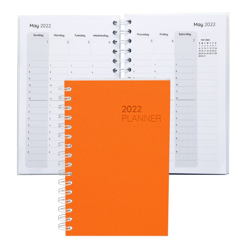 Custom Leather Spiral Weekly Planner 5.25" x 8.25" - 7