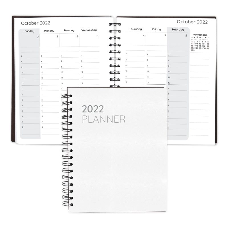 Custom Leather Spiral Weekly Planner - 1