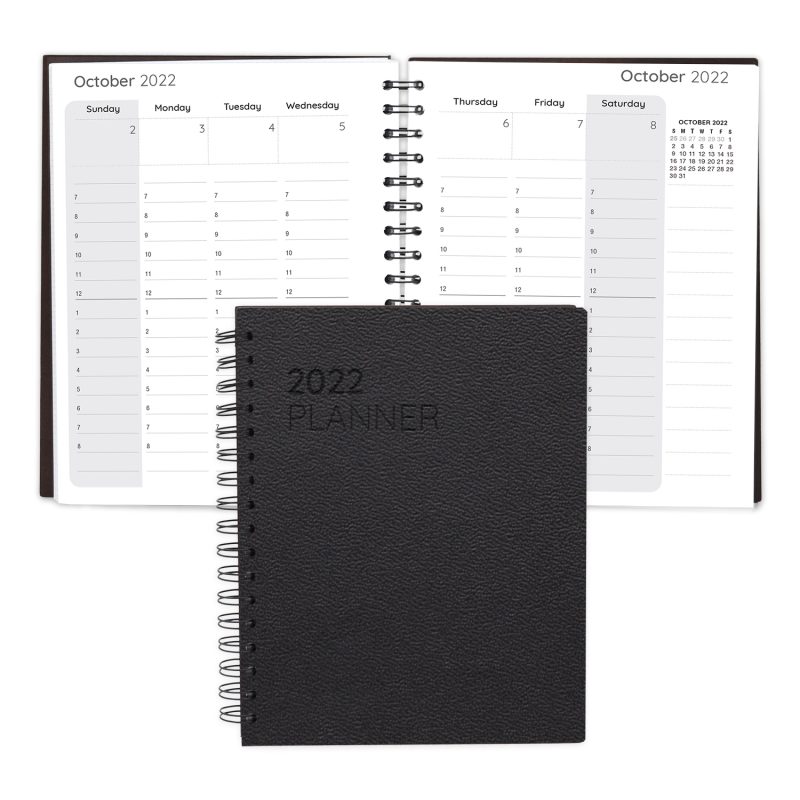 Custom Leather Spiral Weekly Planner - 2