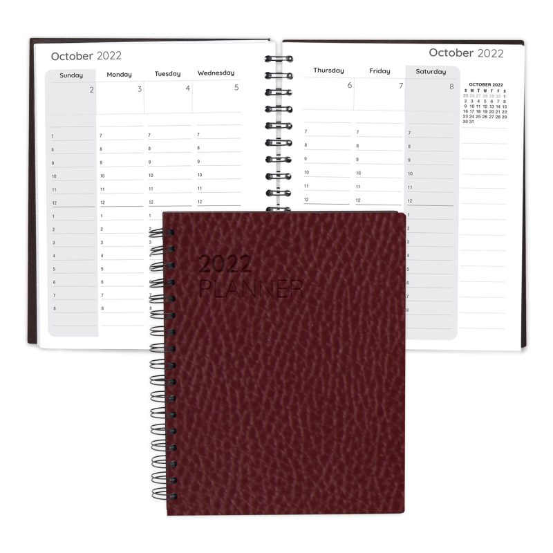 Custom Leather Spiral Weekly Planner - 3