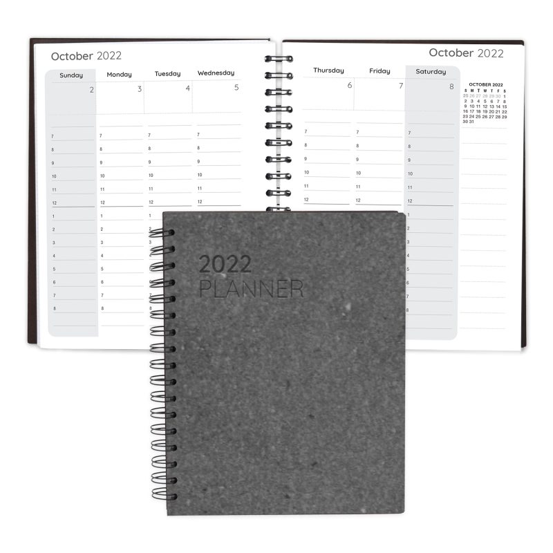 Custom Leather Spiral Weekly Planner - 4