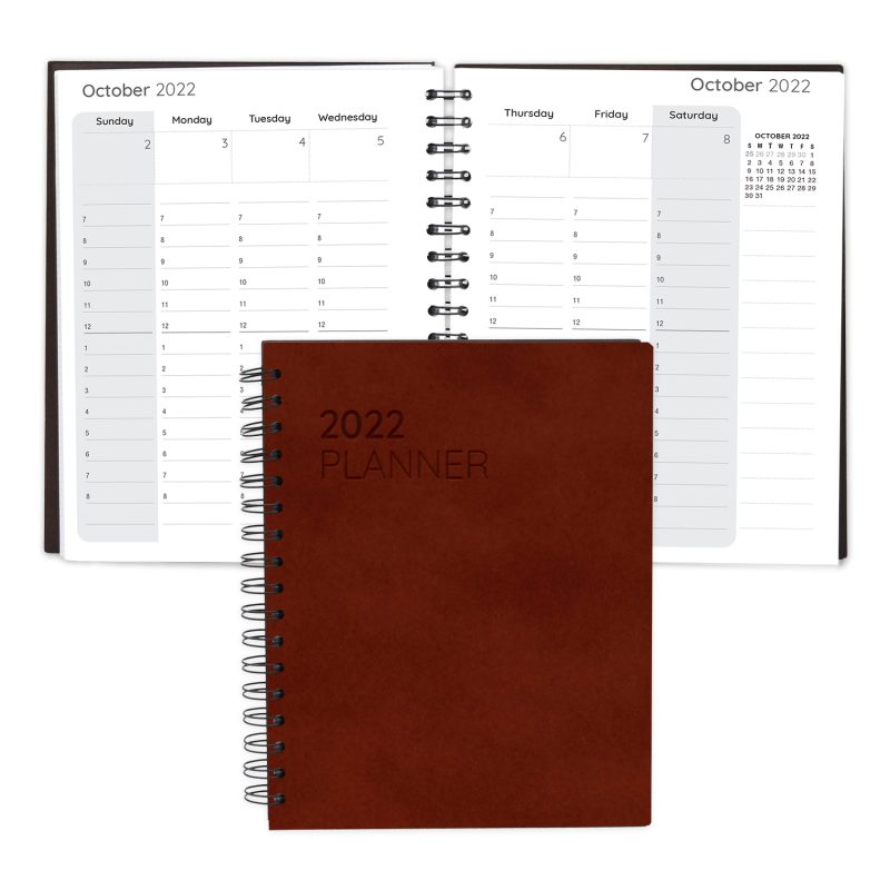 Custom Leather Spiral Weekly Planner - 5