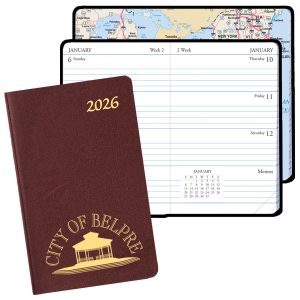 Custom Mini Weekly Pocket Planner w/ Continental Vinyl Cover